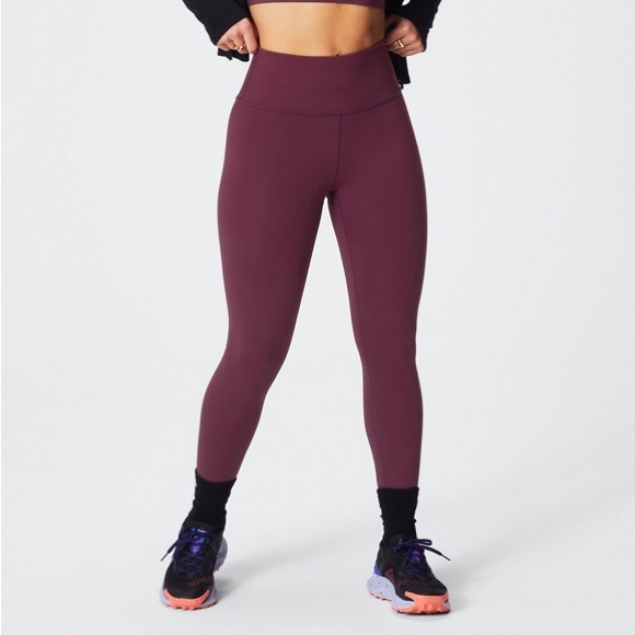 Fabletics Pants - Burgundy powerhold 7/8 leggings